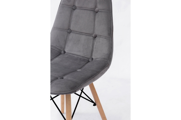 Стілець ДЖАСТІН, велюр сірий