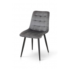 Стілець Віллі чорний/ велюр сірий