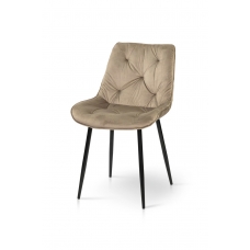 Стілець Прадо чорний/ велюр мокрий пісок