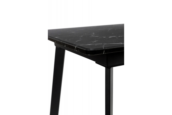 Стіл Етна 120(+40)*75 чорний метал/мрамор чорн