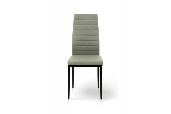 Стілець Ріо, чорний/шкірзам світло-сірий