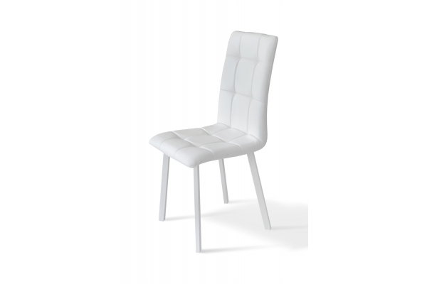 Стілець Трініті, метал білий/ шкірзам білий