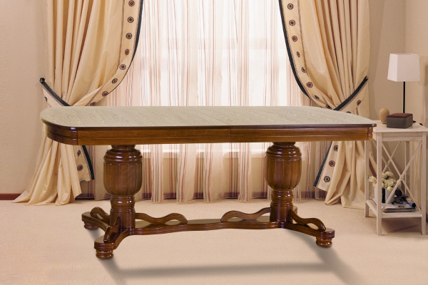 Стіл обідній Барон 200(+40)*100, темний горіх