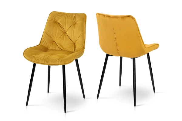 Стул Прадо черный, велюр карри