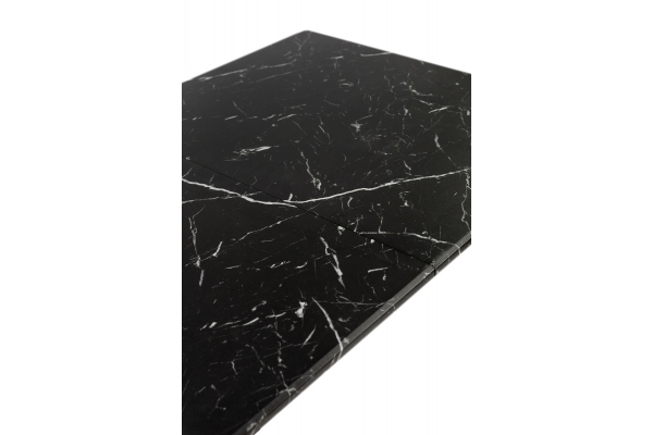 Стіл Етна 120(+40)*75 чорний метал/мрамор чорн
