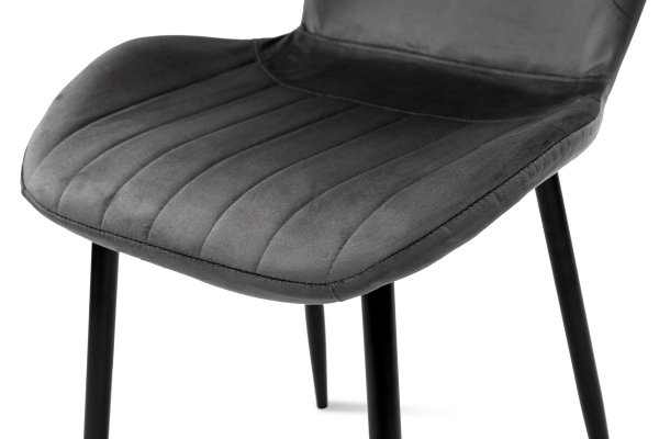 Стул Леон черный/велюр пепельный
