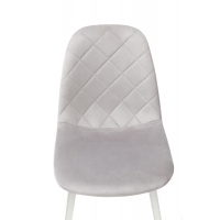Стілець Ембер-L, білий/велюр світло-сірий