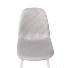 Стілець Ембер-L, білий/велюр світло-сірий