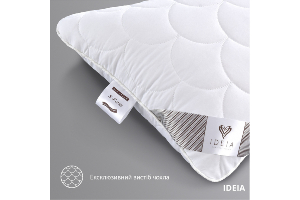 Подушка ортопедическая для сна и отдыха S-Form IDEIA 40х130 см антиаллергенная с молнией, подушка для тела