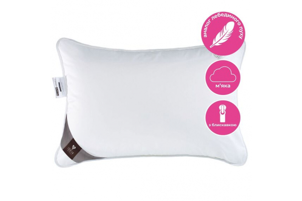 Подушка Super Soft Premium 50х70 см IDEIA два чехла с молнией, искусственный пух, лебединый пух, хлопок