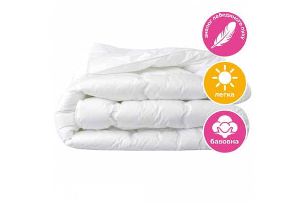 Одеяло летнее Super Soft Premium 155х210 см IDEIA аналог лебединого пуха, хлопок, искусственный пух, антиаллергический, для лета, легкий