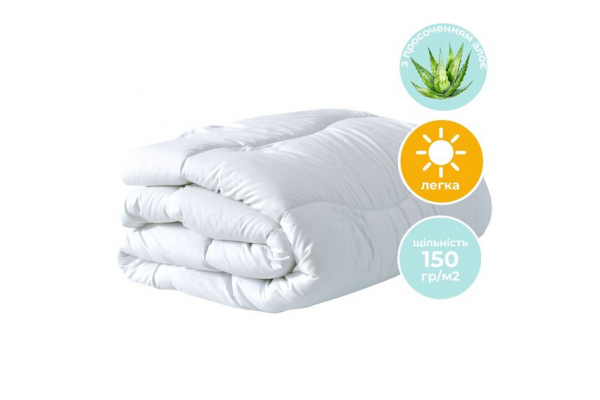 Одеяло летнее Aloe Vera IDEIA 140х210 см ткань с пропиткой алоэ, антиаллергическая