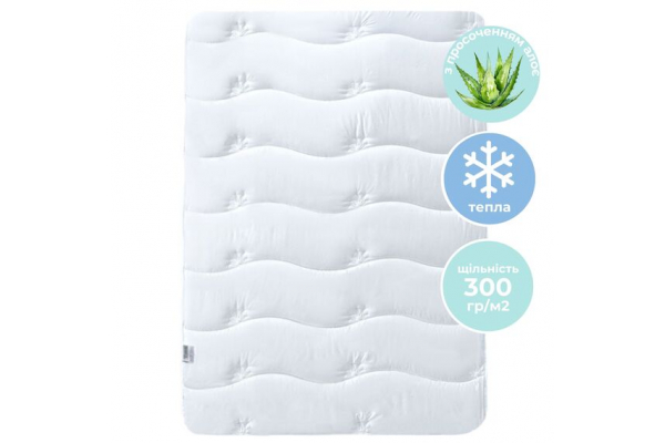 Одеяло Aloe Vera зимнее IDEIA 140х210 см ткань с пропиткой алоэ, антиаллергическая, белая