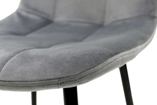 Стілець Квест, чорний/велюр сірий