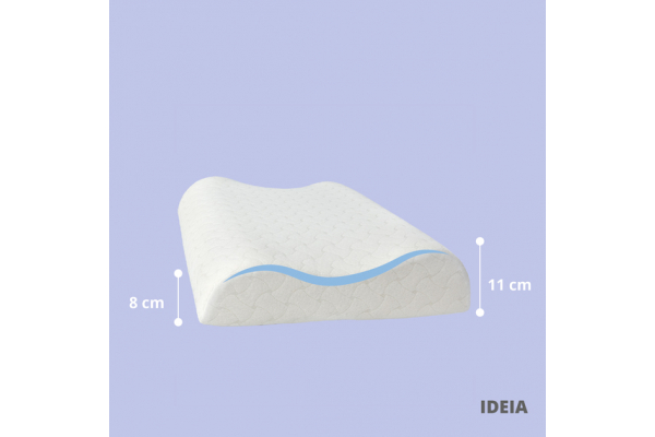 Подушка ортопедическая MEMORY FOAM IDEIA 58х40х10/8 см с эффектом памяти, мемори, с наволочкой на молнии