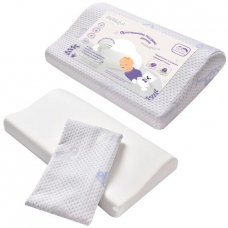 Подушка детская ортопедическая MEMORY FOAM PAPAELLA 47х30/8/5 см, с эффектом памяти, мемори, с наволочкой на молнии