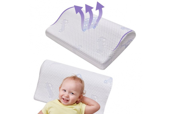 Подушка детская ортопедическая MEMORY FOAM PAPAELLA 47х30/8/5 см, с эффектом памяти, мемори, с наволочкой на молнии