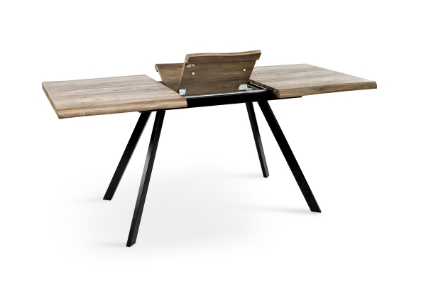 Стіл Метрополь (120+40*80), чорний/штучний шпонMDF