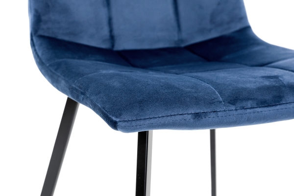 Стілець Ментос чорний/ велюр синій
