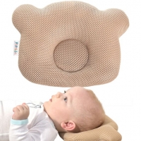 Подушка детская ортопедическая Мишка ТM PAPAELLA для младенцев 20х27х5 см беж