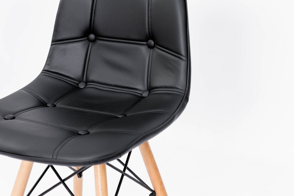 Стілець ДЖАСТІН, шкірзам чорний