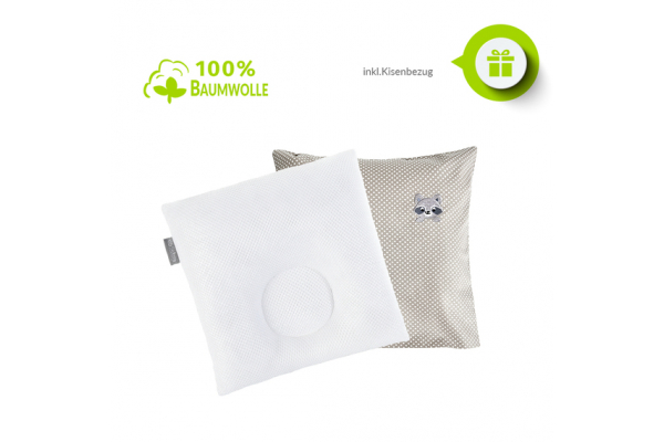 Подушка детская ортопедическая ТM PAPAELLA для новорожденных d-7,5 25*26*8 см белая