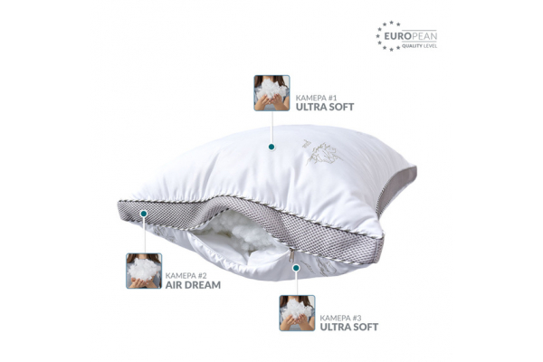 Подушка Classica Soft 3D трехкамерная 50х70 см IDEIA аналог лебединого пуха, искусственный пух, премиум лебеди