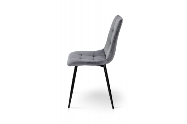 Стілець Віллі чорний/ велюр сірий