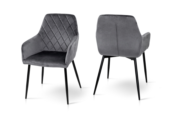 Стілець Томас XS-2836, чорний/велюр сірий