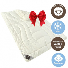 Одеяло Wool Premium шерстяное IDEIA зимнее 155х210 см, шерсть, натуральная, овечья шерсть, двухслойная, хлопок, супер теплое, натуральная щел.