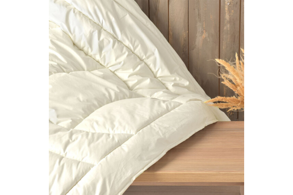 Одеяло Wool Premium шерстяное IDEIA зимнее 155х210 см, шерсть, натуральная, овечья шерсть, двухслойная, хлопок, супер теплое, натуральная щел.