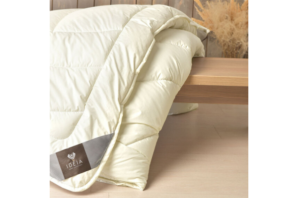 Одеяло Wool Premium шерстяное IDEIA зимнее 140х210 см, шерсть, натуральная, овечья шерсть, двухслойная, хлопок, супер теплое, натуральная щел.