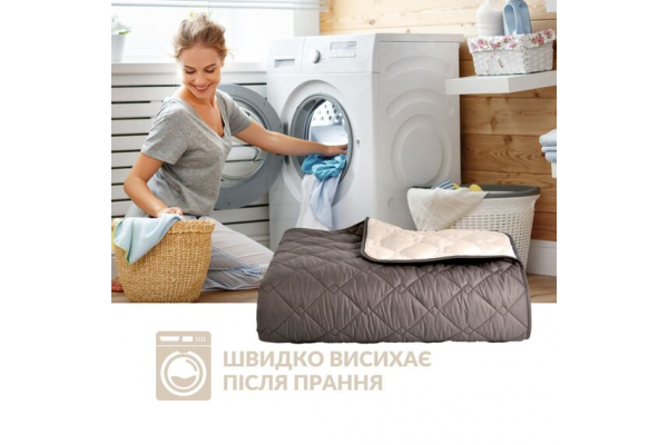 Покривало 100х135 см двустороннє IDEIA для крісла, дивану, гіпоалергенне, міцна стібка, дивандек, накидка шоколад/беж