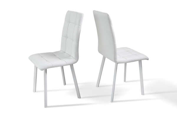 Стілець Трініті, метал білий/ шкірзам білий