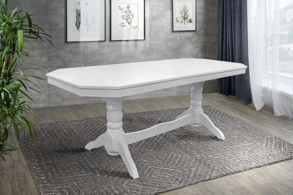 Стіл обідній Буковель розкл (160+40)/90, білий