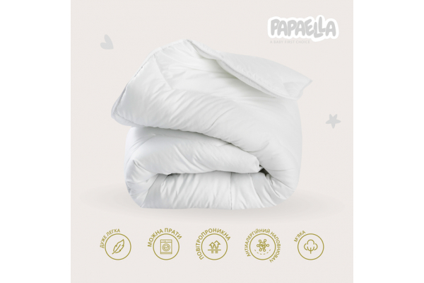 Набор детский в кроватку Comfort PAPAELLA одеяло 100х135 см и подушка 40х60 см, антиаллергенный зигзаг/белый