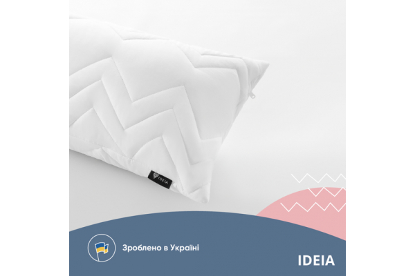 Подушка NORDIC+ для отдыха и сна 40х140 см IDEIA с молнией антиаллергенная белая белая