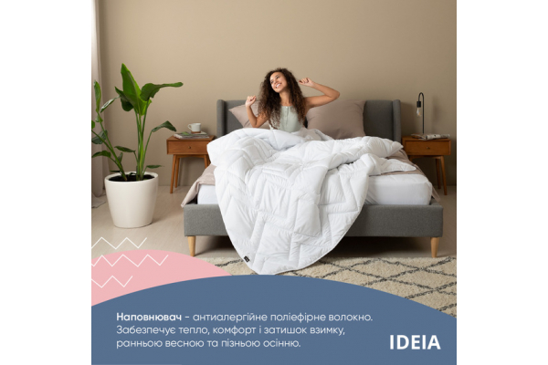 Одеяло зимнее NORDIC COMFORT 200х220 см IDEIA антиаллергическое теплое щёл 300 г/м2 белое