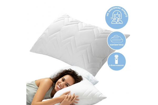 Подушка NORDIC COMFORT+ IDEIA 50х70 см с молнией, антиаллергенная белая