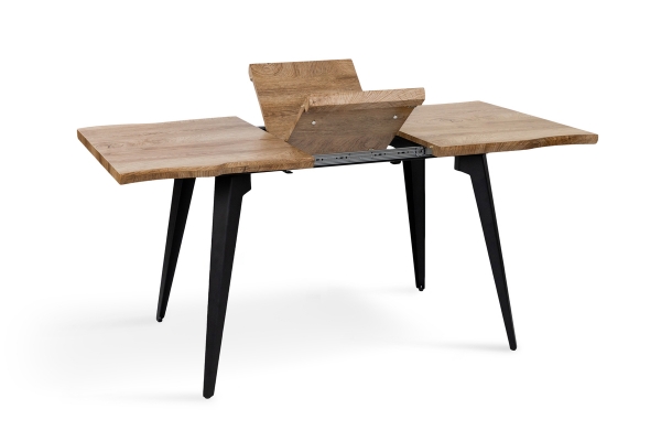 Стіл Лагуна, 120(+40)*80, чорний/штучний шпон MDF