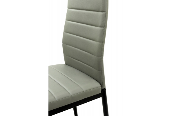 Стілець Ріо, чорний/шкірзам світло-сірий