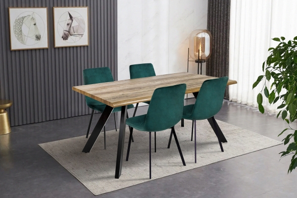 Стіл Метрополь, (160*90), чорний/штучний шпон MDF