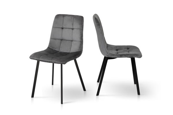 Стілець Ментос чорний/ велюр сірий