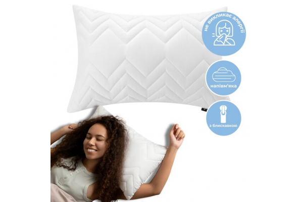 Подушка NORDIC COMFORT+ IDEIA 40х60 см с молнией, антиаллергенная белая