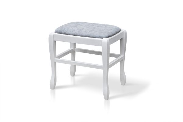 Банкетка Сиеста 490, белая/серая ткань.