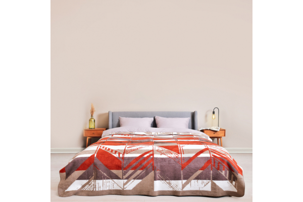 Плед покривало Kassandra 150x200 см бавовняне TM IDEIA помаранч