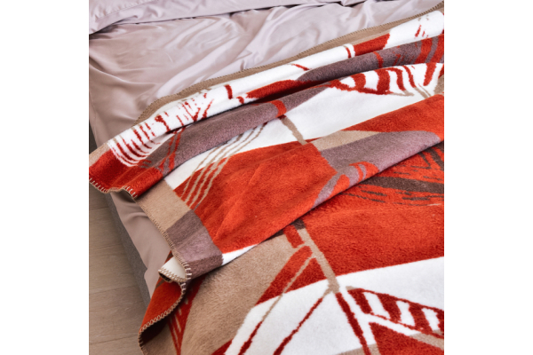 Плед покривало Kassandra 150x200 см бавовняне TM IDEIA помаранч