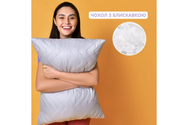 Подушка NORDIC COMFORT+ IDEIA 50х70 см с молнией, антиаллергенная серая