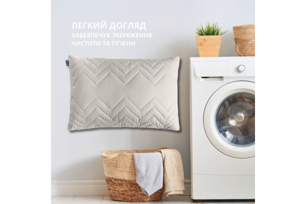 Подушка NORDIC COMFORT+ IDEIA 50х70 см с молнией, антиаллергенная серая