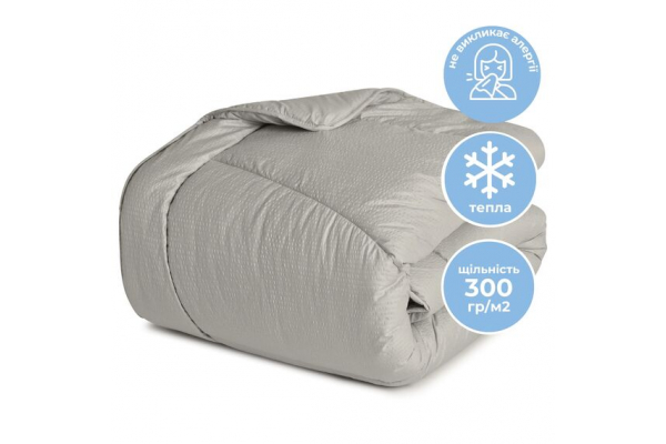 Одеяло зимнее NORDIC COMFORT 175х210 см IDEIA антиаллергическое теплое щелоч 300 г/м2 серое